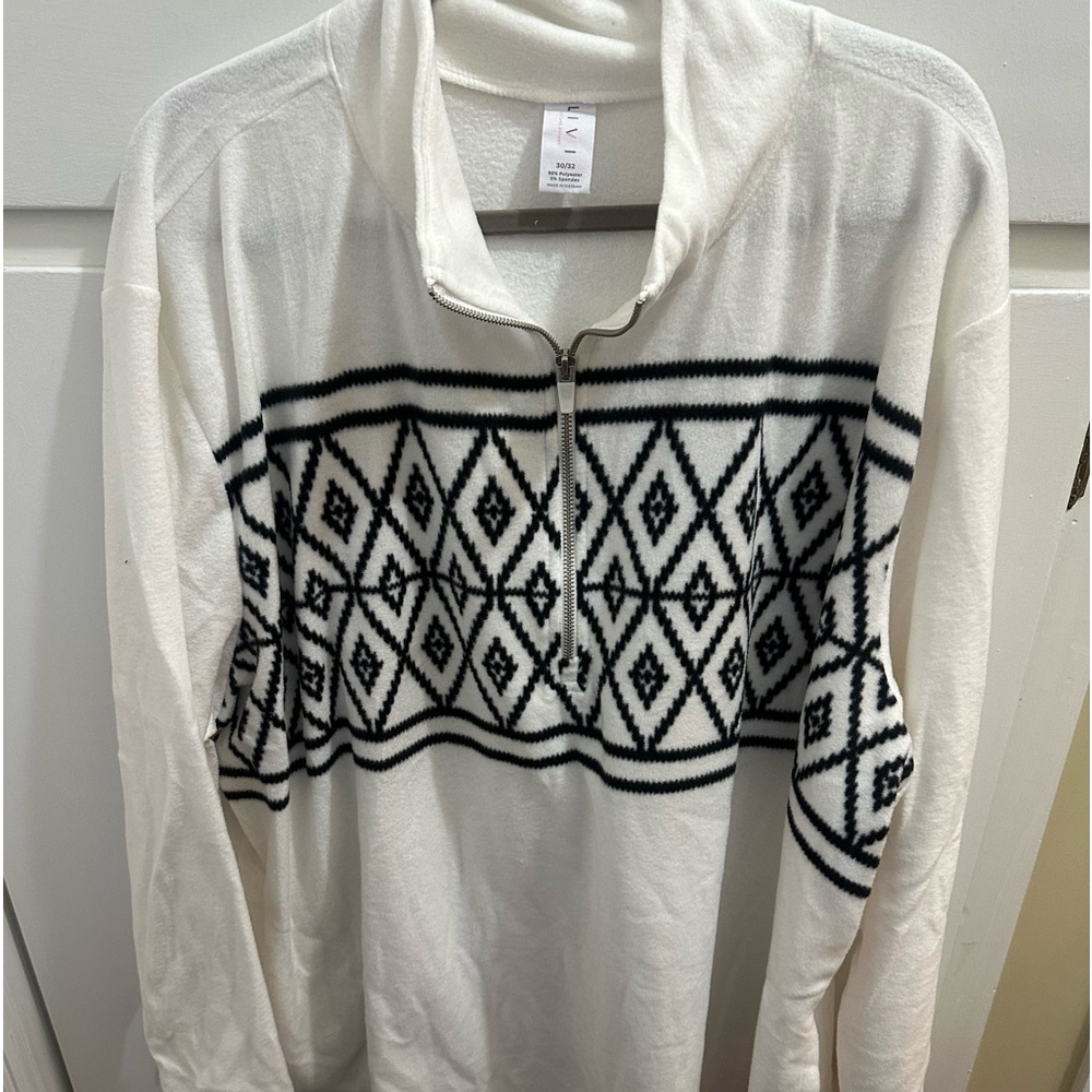 NWOT Livi Active half zip fleece tunic, sz 30/32